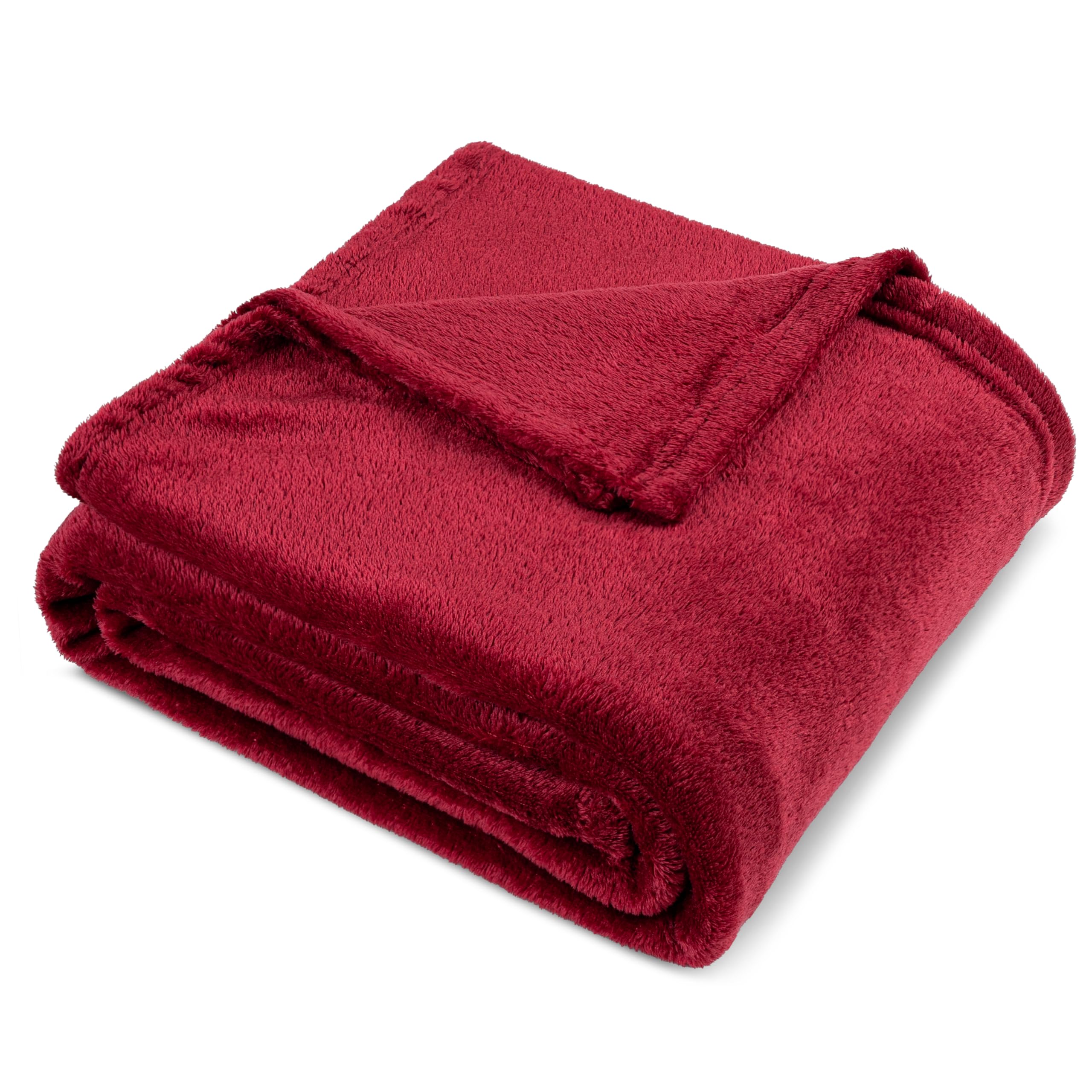 Amazon.com: PAVILIA Wine Red Fleece Throw Blanket for Couch